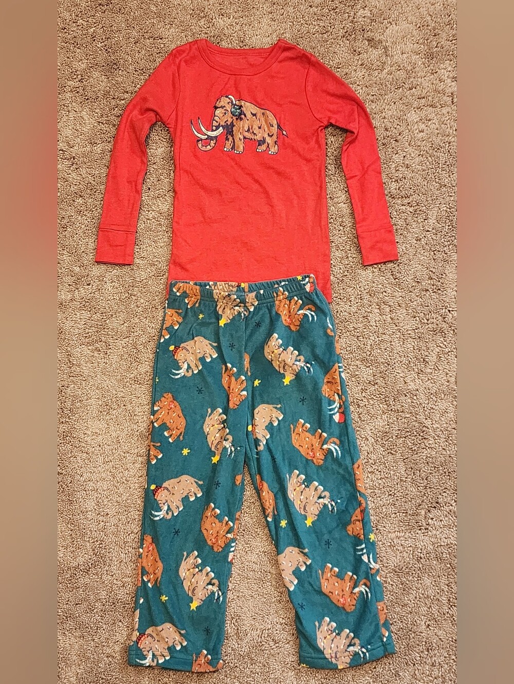 New W/Tags Cat & Jack Toddler Boys Mammoth Pajama 2 Piece Set Size 3T